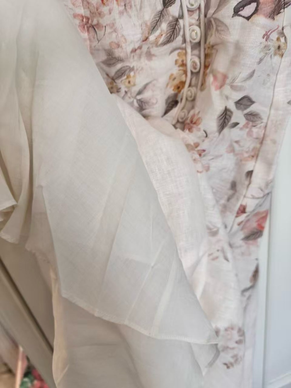 Zimmermann Cream Floral Maxi Dress with Pink & Orange Accents size 0 - Picture 15 of 16